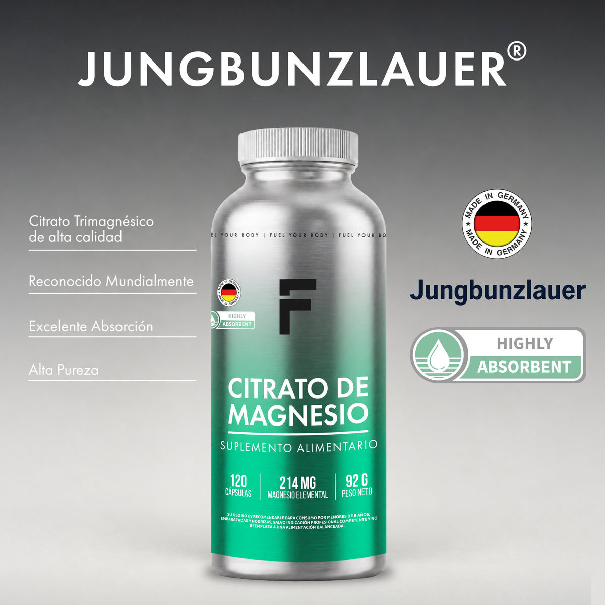 Citrato de Magnesio Jungbunzlauer® | 2 Meses